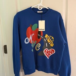 Madhappy bright blue crewneck sweatshirt size small - rare and new with tags!